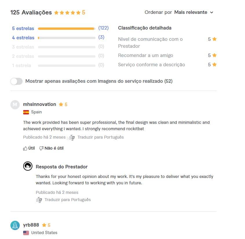 fiverr obter boa avaliação